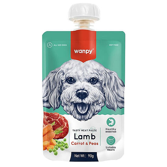 Wanpy Dog Tasty Meat Paste Taze Kuzu Etli ve Havuçlu Köpek Et Ezmesi 90 Gr - 1