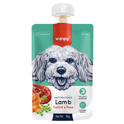 Wanpy - Wanpy Taze Kuzu Etli ve Havuçlu Köpek Et Ezmesi 90 Gr