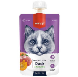 Wanpy Tasty Meat Paste Taze Ördeki ve Balkabaklı Kedi Et Ezmesi 90 Gr - Wanpy
