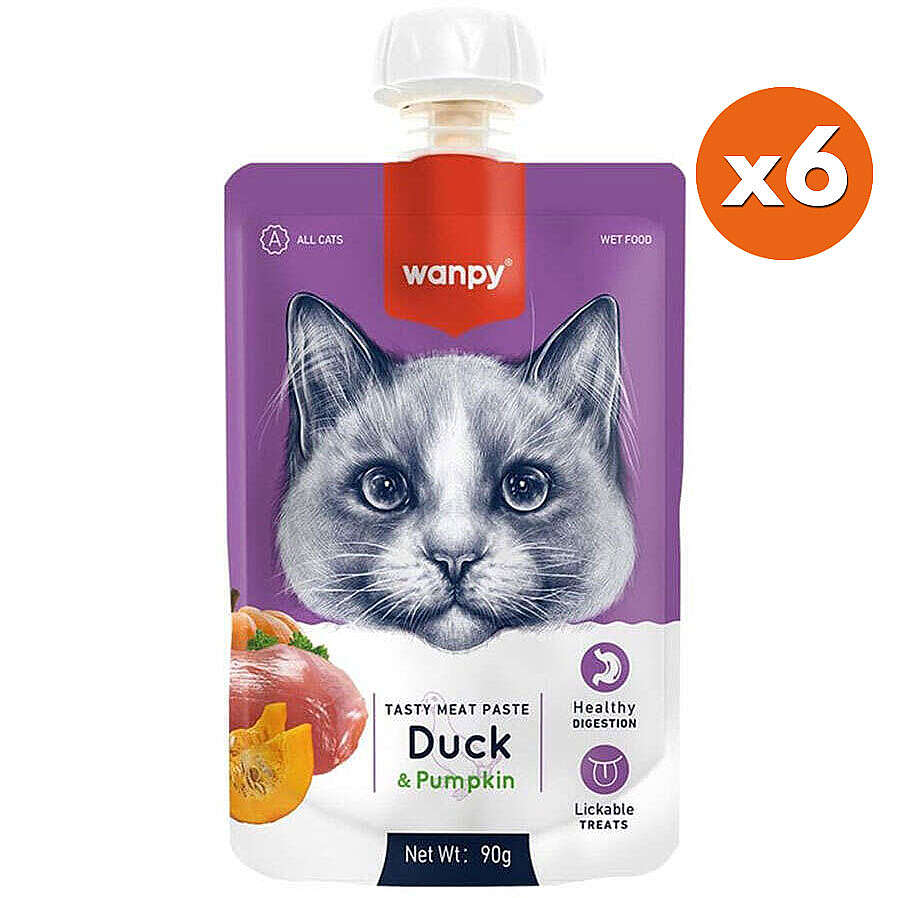 Wanpy Tasty Meat Paste Taze Ördekli ve Balkabaklı Kedi Et Ezmesi 90 Gr x 6 Adet