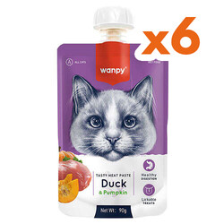 Wanpy - Wanpy Tasty Meat Paste Taze Ördeki ve Balkabaklı Kedi Et Ezmesi 90 Gr x 6 Adet