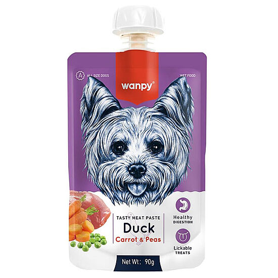 Wanpy Dog Tasty Meat Paste Taze Ördekli Etli ve Havuçlu Köpek Et Ezmesi 90 Gr - 1