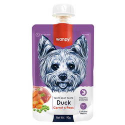 Wanpy - Wanpy Dog Tasty Meat Paste Taze Ördekli Etli ve Havuçlu Köpek Et Ezmesi 90 Gr