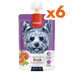 Wanpy Dog Tasty Meat Paste Taze Ördekli Etli ve Havuçlu Köpek Et Ezmesi 90 Gr x 6 Adet - Wanpy