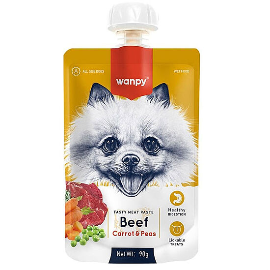 Wanpy Dog Tasty Meat Paste Taze Sığır Etli ve Havuçlu Köpek Et Ezmesi 90 Gr - 1