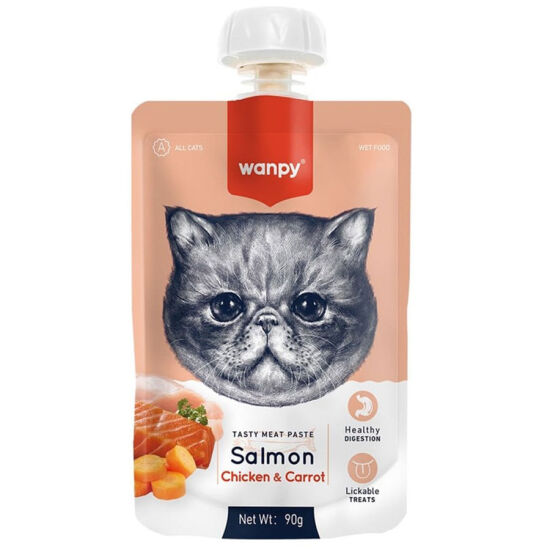Wanpy Tasty Meat Paste Taze Somonlu ve Tavuk Etli Kedi Et Ezmesi 90 Gr - 1