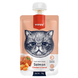 Wanpy - Wanpy Taze Somonlu ve Tavuk Etli Kedi Et Ezmesi 90 Gr