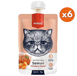 Wanpy Tasty Meat Paste Taze Somonlu ve Tavuk Etli Kedi Et Ezmesi 90 Gr x 6 Adet - Wanpy