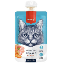 Wanpy Tasty Meat Paste Taze Tavuk Etli ve Havuçlu Kedi Et Ezmesi 90 Gr - Wanpy