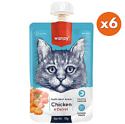 Wanpy Tasty Meat Paste Taze Tavuk Etli ve Havuçlu Kedi Et Ezmesi 90 Gr x 6 Adet - Wanpy