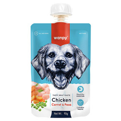 Wanpy - Wanpy Dog Tasty Meat Paste Taze Tavuk Etli ve Havuçlu Köpek Et Ezmesi 90 Gr