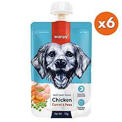 Wanpy Dog Tasty Meat Paste Taze Tavuk Etli ve Havuçlu Köpek Et Ezmesi 90 Gr x 6 Adet - Wanpy