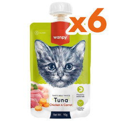 Wanpy Tasty Meat Paste Taze Ton Balıklı ve Tavuk Etli Kedi Et Ezmesi 90 Gr x 6 Adet - Wanpy