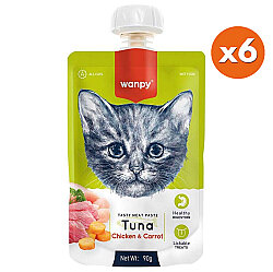Wanpy Tasty Meat Paste Taze Ton Balıklı ve Tavuk Etli Kedi Et Ezmesi 90 Gr x 6 Adet - Wanpy