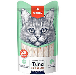 Wanpy Creamy Treat Ton Balığı ve Deniz Tarağı Likit Creamy Kedi Ödülü 25Li Paket (25 x 14 Gr) - 2