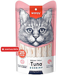 Wanpy Creamy Treat Ton Balık ve Karidesli Likit Creamy Kedi Ödülü 25Li Paket (25 x 14 Gr) - Wanpy