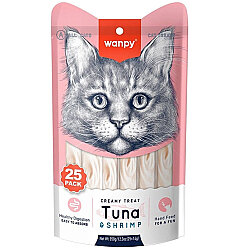 Wanpy Creamy Treat Ton Balık ve Karidesli Likit Creamy Kedi Ödülü 25Li Paket (25 x 14 Gr) - 2