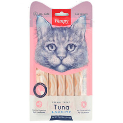 Wanpy - Wanpy Creamy Treat Ton Balık ve Karidesli Likit Creamy Kedi Ödülü 5Li Paket (5 x 14 Gr)