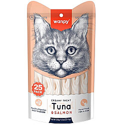 Wanpy Creamy Treat Ton Balık ve Somonlu Likit Creamy Kedi Ödülü 25 Li Paket (25 x 14 Gr) - 2