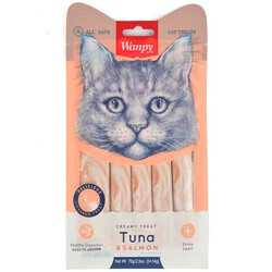 Wanpy - Wanpy Creamy Treat Ton Balık ve Somonlu Likit Creamy Kedi Ödülü 5Li Paket (5 x 14 Gr)