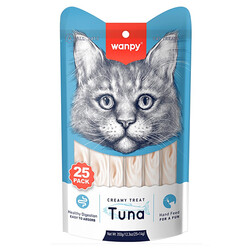 Wanpy - Wanpy Creamy Treat Ton Balıklı Likit Creamy Kedi Ödülü 25Li Paket (25 x 14 Gr)