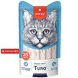 Wanpy Creamy Treat Ton Balıklı Likit Creamy Kedi Ödülü 25Li Paket (25 x 14 Gr) - Wanpy