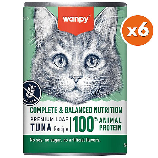 Wanpy Complete & Balanced Ton Balıklı Tahılsız Kedi Konservesi 375 Gr x 6 Adet - 1