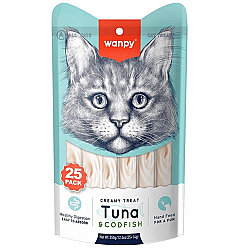 Wanpy Creamy Treat Ton Balıklı ve Morina Balıklı Likit Creamy Kedi Ödülü 25Li Paket (25 x 14 Gr) - 2