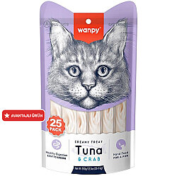 Wanpy Creamy Treat Ton Balıklı ve Yengeçli Likit Creamy Kedi Ödülü 25 Li Paket (25 x 14 Gr) - Wanpy