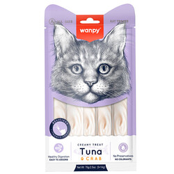 Wanpy - Wanpy Ton Balıklı ve Yengeçli Likit Creamy Kedi Ödülü 5 x 14 Gr