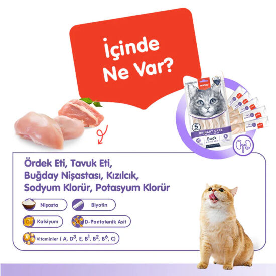 Wanpy Urinary Care Ördek ve Tavuklu Krema Ödül 5 x 14 Gr - 3