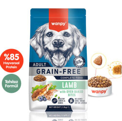 Wanpy with Oven Baked Bites Tahılsız Kuzulu Yetişkin Köpek Kuru Maması 1,5 Kg - Wanpy