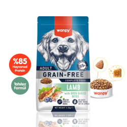 Wanpy with Oven Baked Bites Tahılsız Kuzulu Yetişkin Köpek Kuru Maması 1,5 Kg - Wanpy