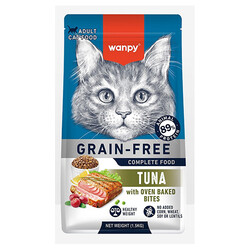 Wanpy with Oven Baked Bites Tahılsız Ton Balıklı Yetişkin Kedi Kuru Maması 1,5 Kg - Thumbnail