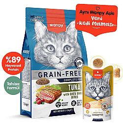 Wanpy with Oven Baked Bites Tahılsız Ton Balıklı Kedi Kuru Maması 1,5 Kg + Wanpy 25'li Krema Ödül - Wanpy