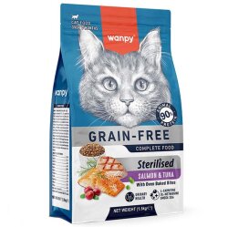 Wanpy with Oven Baked Bites Tahılsız Sterilised Somon ve Ton Balıklı Kısırlaştırılmış Kedi Kuru Maması 1,5 Kg - Wanpy