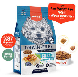 Wanpy with Oven Baked Bites Tahılsız Tavuklu Yavru Köpek Kuru Maması 1,5 Kg - Wanpy