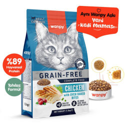 Wanpy with Oven Baked Bites Tahılsız Tavuklu Yetişkin Kedi Kuru Maması 1,5 Kg - Wanpy