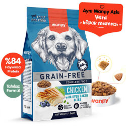 Wanpy with Oven Baked Bites Tahılsız Tavuklu Yetişkin Köpek Kuru Maması 1,5 Kg - Wanpy