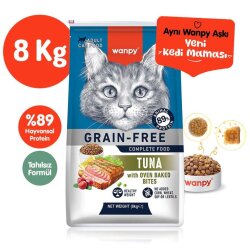 Wanpy with Oven Baked Bites Tahılsız Ton Balıklı Yetişkin Kedi Kuru Maması 8 Kg - Wanpy