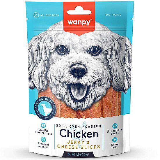 Wanpy Oven Roasted Yumuşak Tavuk Ve Peynir Dilimleri Köpek Ödülü 100 Gr - 1