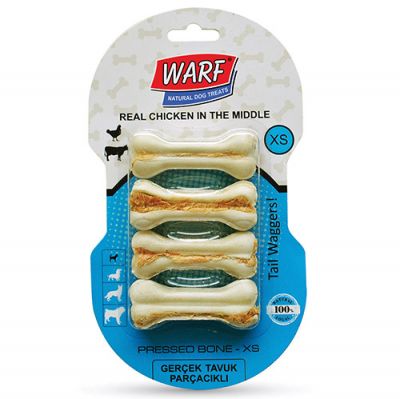 Warf 6043 Tavuk Etli Köpek Ödül Kemiği 115 Gr (4'lü Paket)