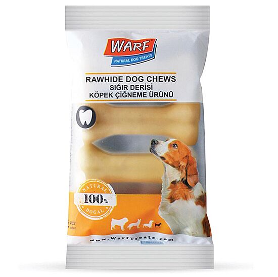 Warf Sığır Derisi Köpek Naturel Ödül Kemiği 100 Gr (4 lü Paket) - 1