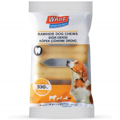 Warf 6063 Sığır Derisi Köpek Naturel Ödül Kemiği 100 Gr (4'lü Paket)