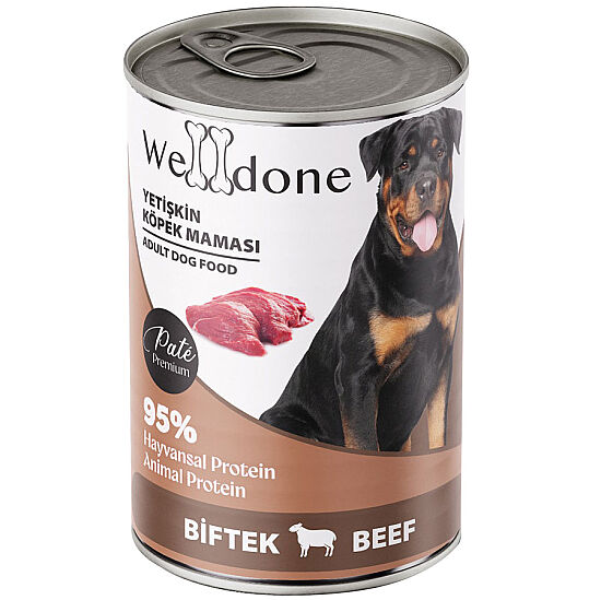 Welldone Biftekli Pate Yetişkin Köpek Konservesi 415 Gr x 24 Adet - 2