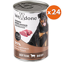 Welldone Biftekli Pate Yetişkin Köpek Konservesi 415 Gr x 24 Adet - WellDone