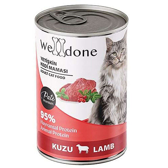 Welldone Kuzu Etli Pate Yetişkin Kedi Konservesi 400 Gr x 24 Adet - 2