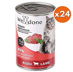Welldone Kuzu Etli Pate Yetişkin Kedi Konservesi 400 Gr x 24 Adet - WellDone