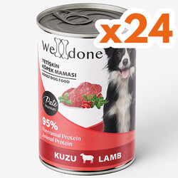 Welldone Kuzu Etli Pate Yetişkin Köpek Konservesi 415 Gr x 24 Adet - WellDone
