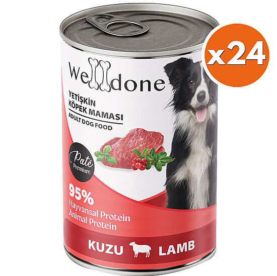 Welldone Kuzu Etli Pate Yetişkin Köpek Konservesi 415 Gr x 24 Adet - 1